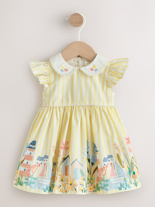 Dsiney Kidz - Yellow Scene Woven Baby Dress (0mths-2yrs) image 1
