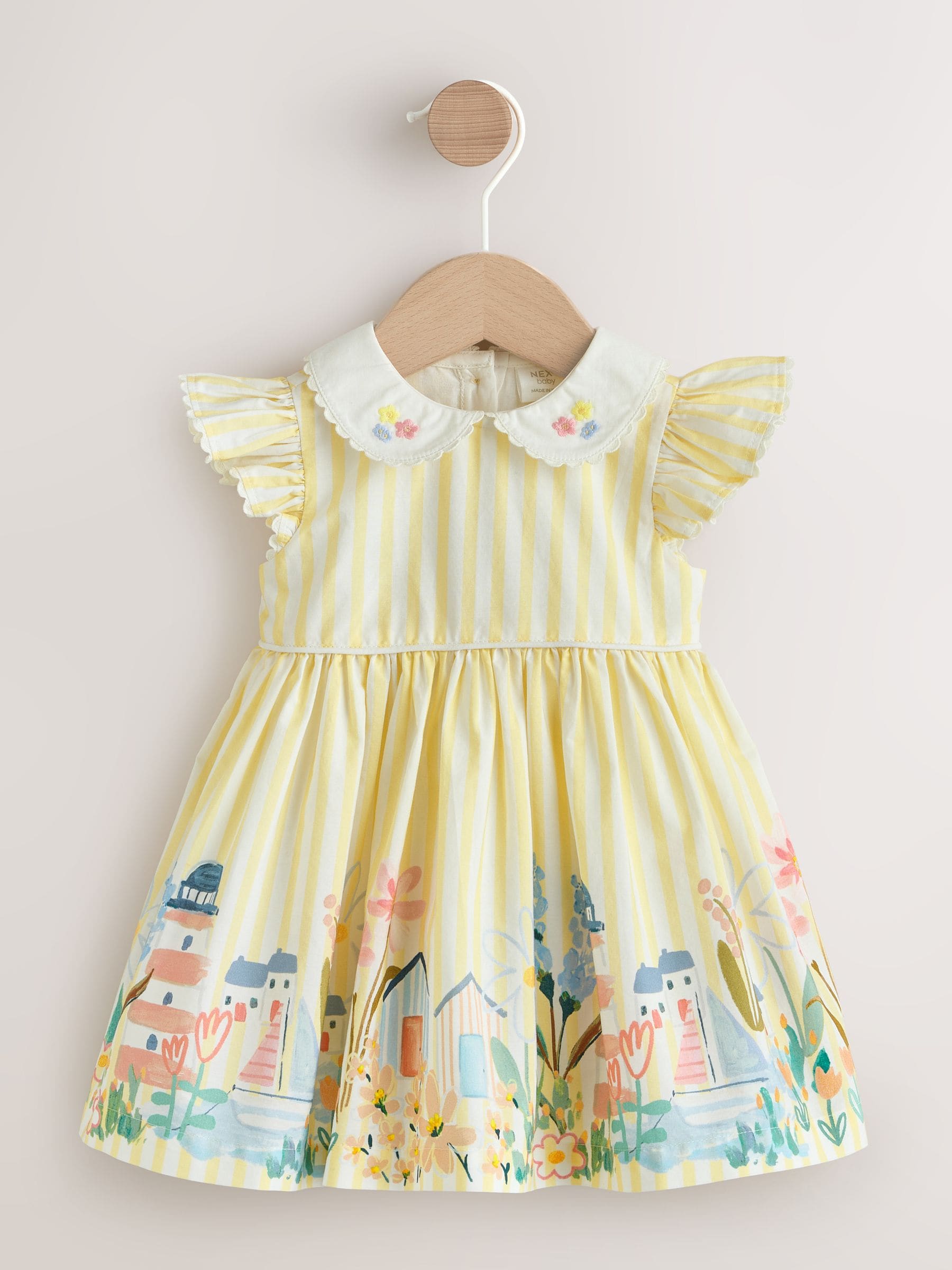 Yellow Scene Woven Baby Dress (0mths-2yrs) image 1
