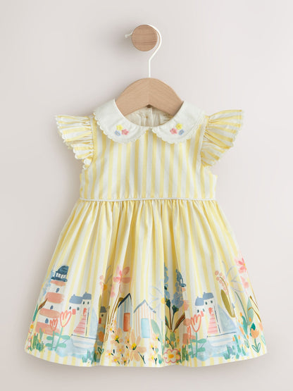Yellow Scene Woven Baby Dress (0mths-2yrs) image 1