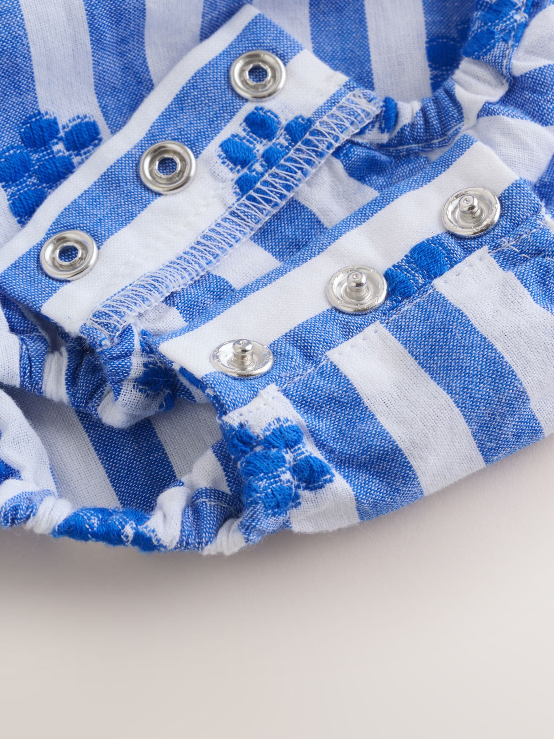 Blue Stripe Woven Baby Dress With Intergrated Bodysuit (0mths-2yrs) image 4