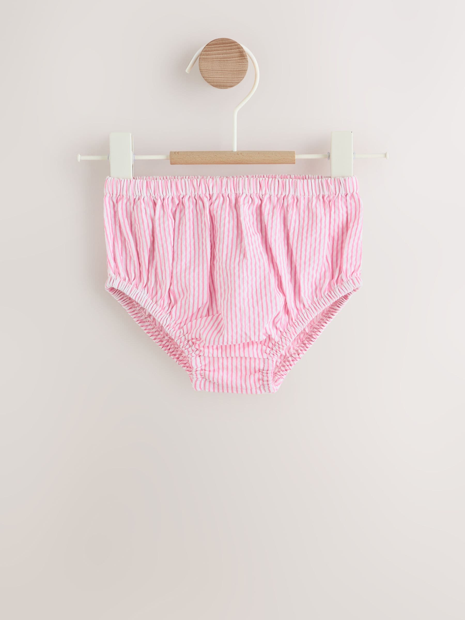 Pink Stripe Woven Baby Dress and Knickers Set 2 Piece (0mths-2yrs) image 5