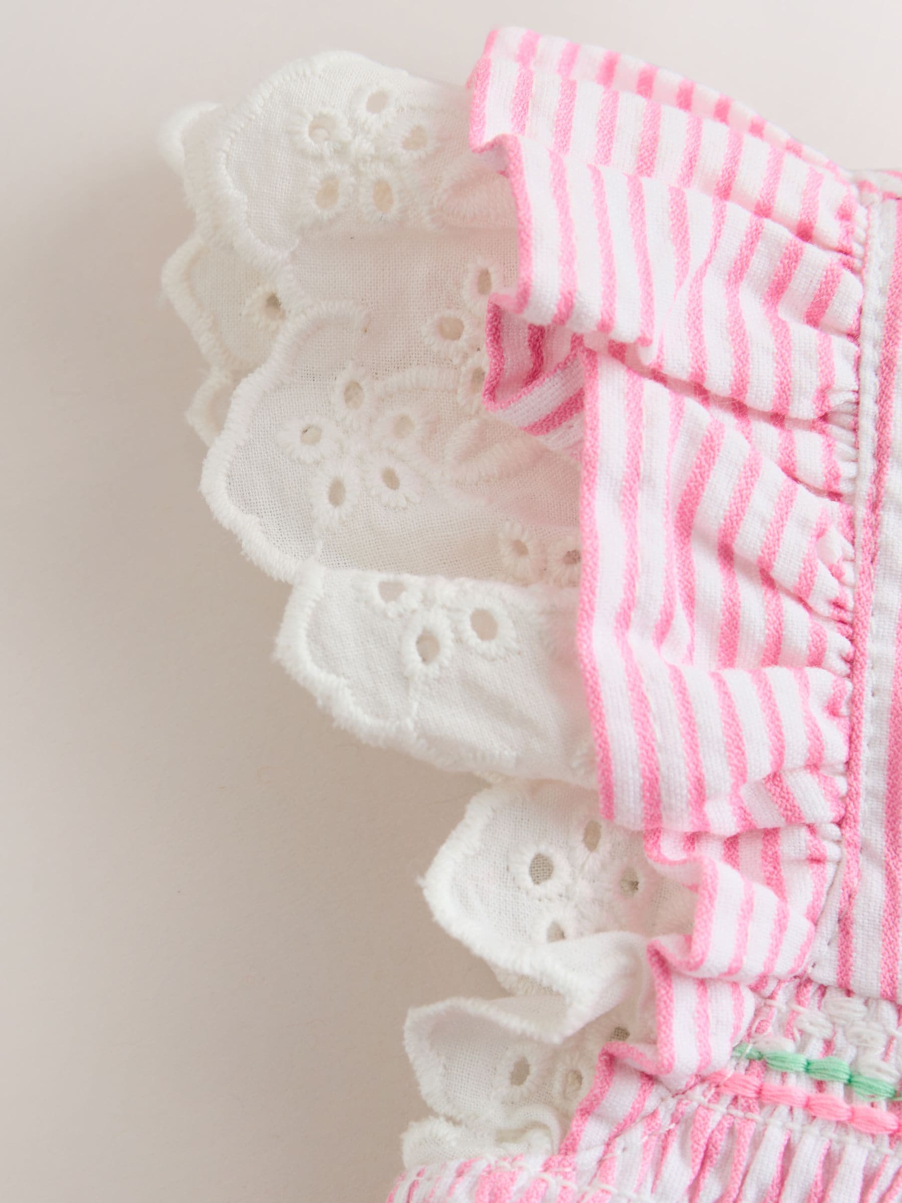 Pink Stripe Woven Baby Dress and Knickers Set 2 Piece (0mths-2yrs) image 8