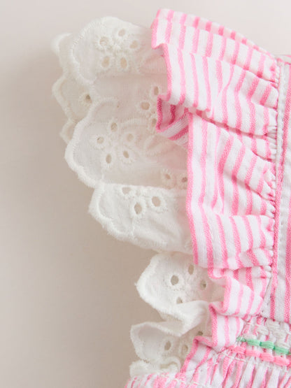Pink Stripe Woven Baby Dress and Knickers Set 2 Piece (0mths-2yrs) image 8