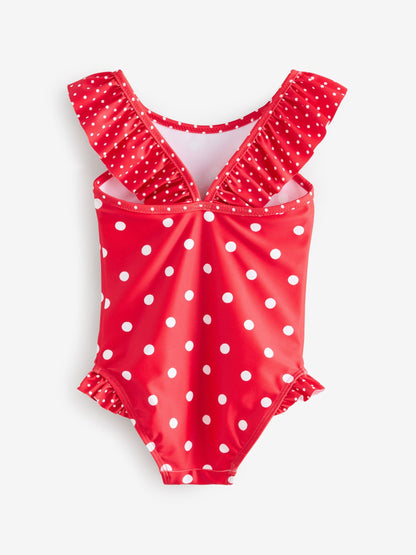 Cath Kidston Red Polka Dot Flower Cath Kidston Frill Swimsuit (3mths-7yrs) image 3