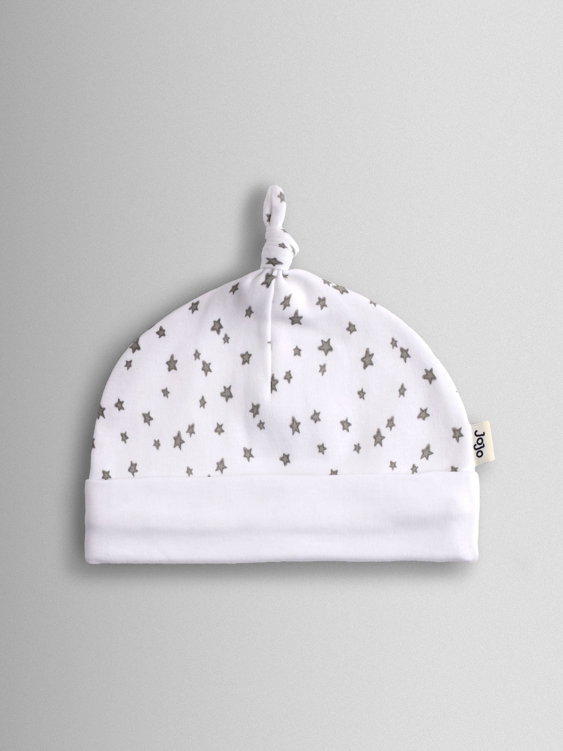 JoJo Maman Bébé Grey 3-Pack Elephant, Stripe & Star Baby Hats image 4