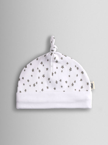 JoJo Maman Bébé Grey 3-Pack Elephant, Stripe & Star Baby Hats image 4