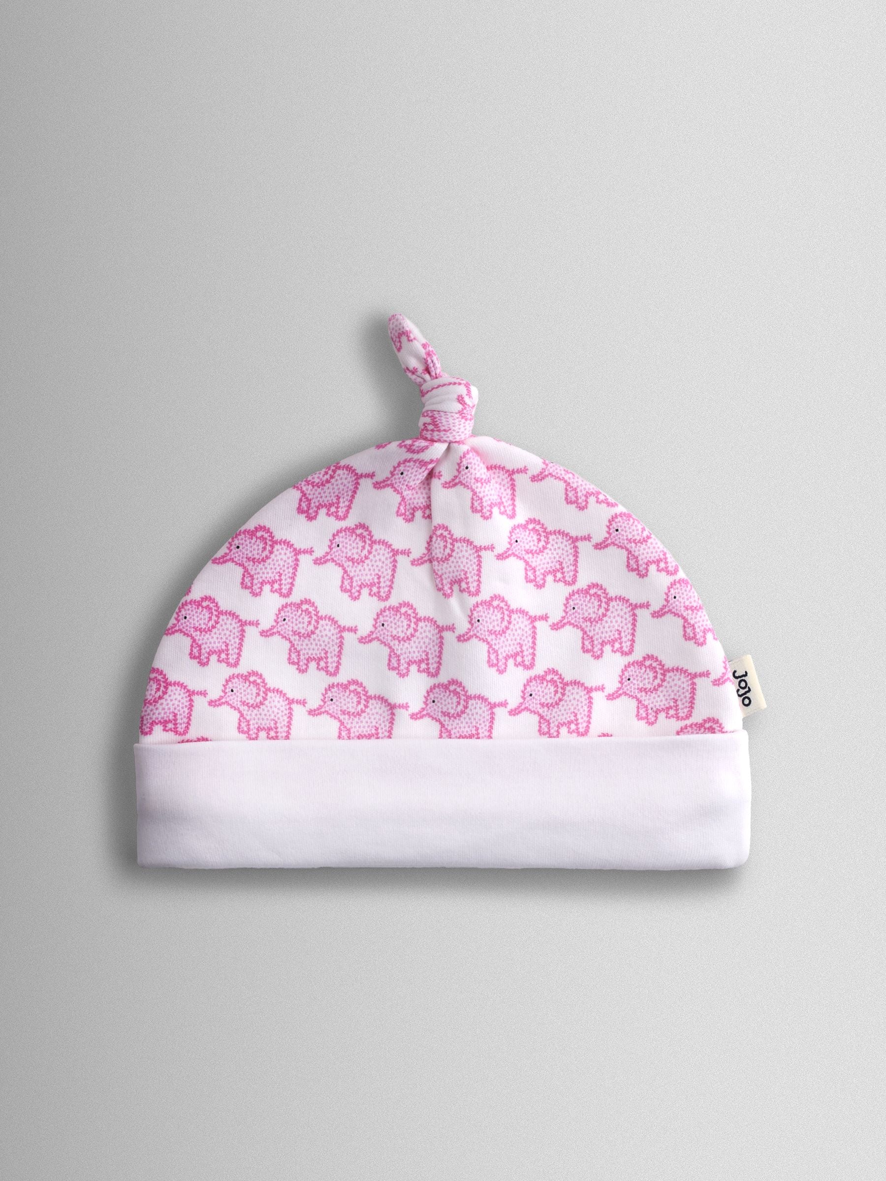 JoJo Maman Bébé Pink 3-Pack Elephant, Stripe & Star Baby Hats image 2