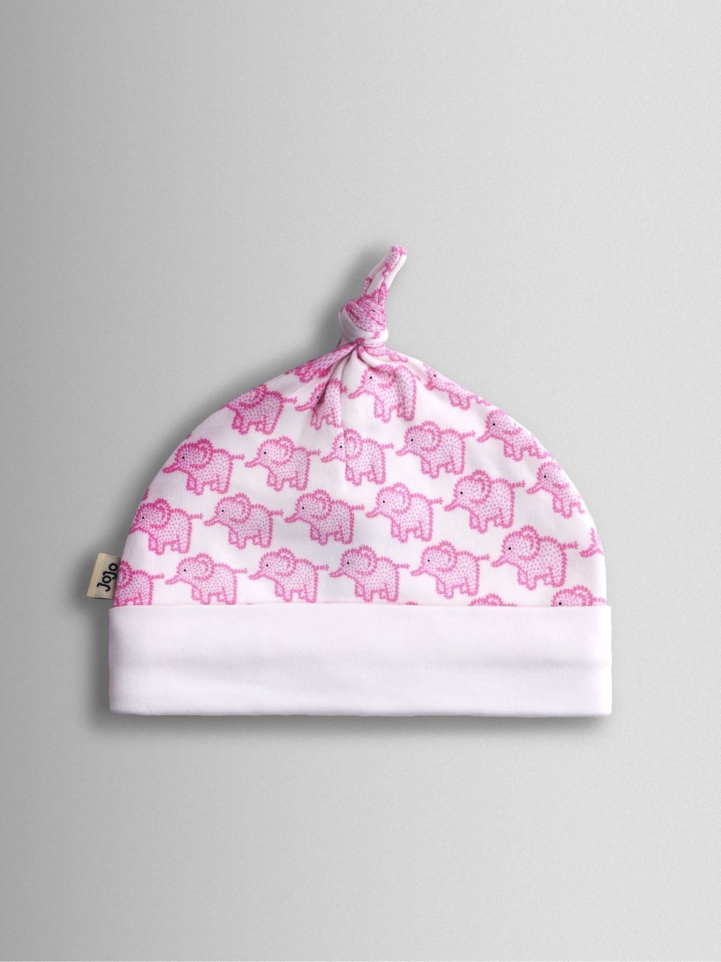 JoJo Maman Bébé Pink 3-Pack Elephant, Stripe & Star Baby Hats image 3