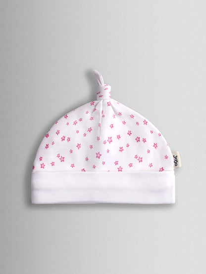 JoJo Maman Bébé Pink 3-Pack Elephant, Stripe & Star Baby Hats image 4