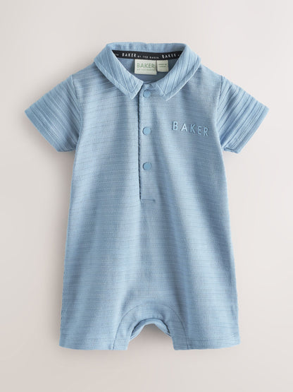 Baker by Ted Baker Textured Blue Rompers 2 Pack image 6