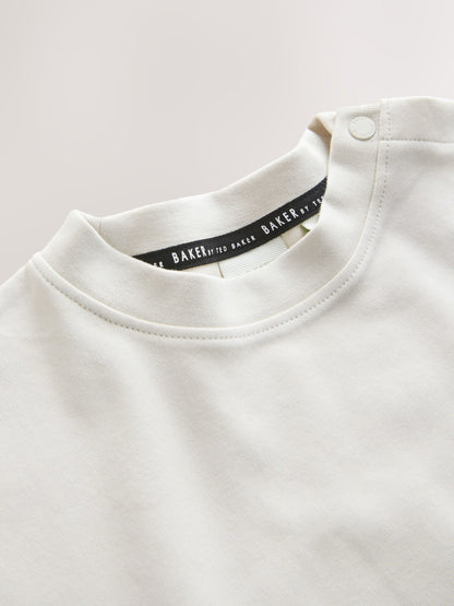 Baker by Ted Baker Stone Graphic T-Shirt and Stripe Trousers Set image 6