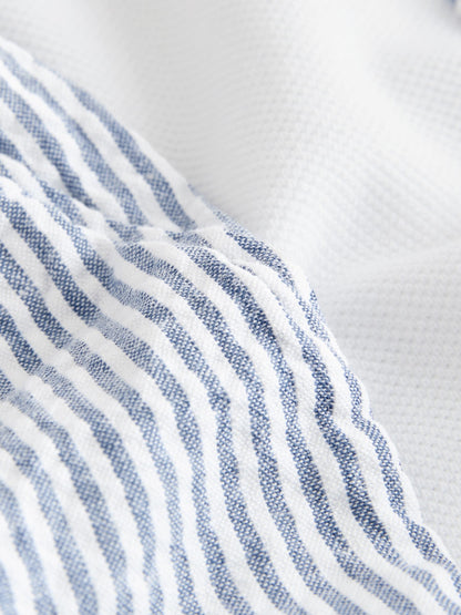 Baker by Ted Baker Grandad Collar White/Blue Shirt and Stripe Shorts Set image 3