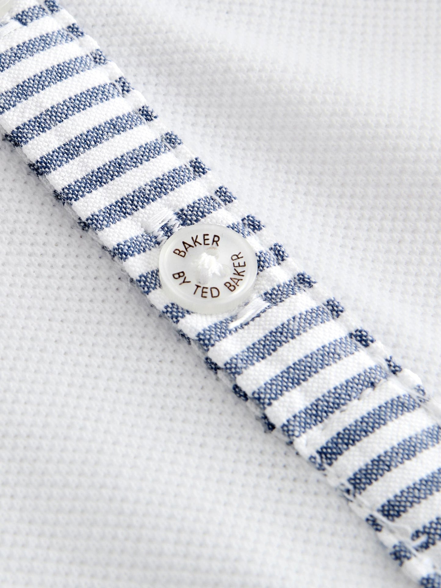 Baker by Ted Baker Grandad Collar White/Blue Shirt and Stripe Shorts Set image 6
