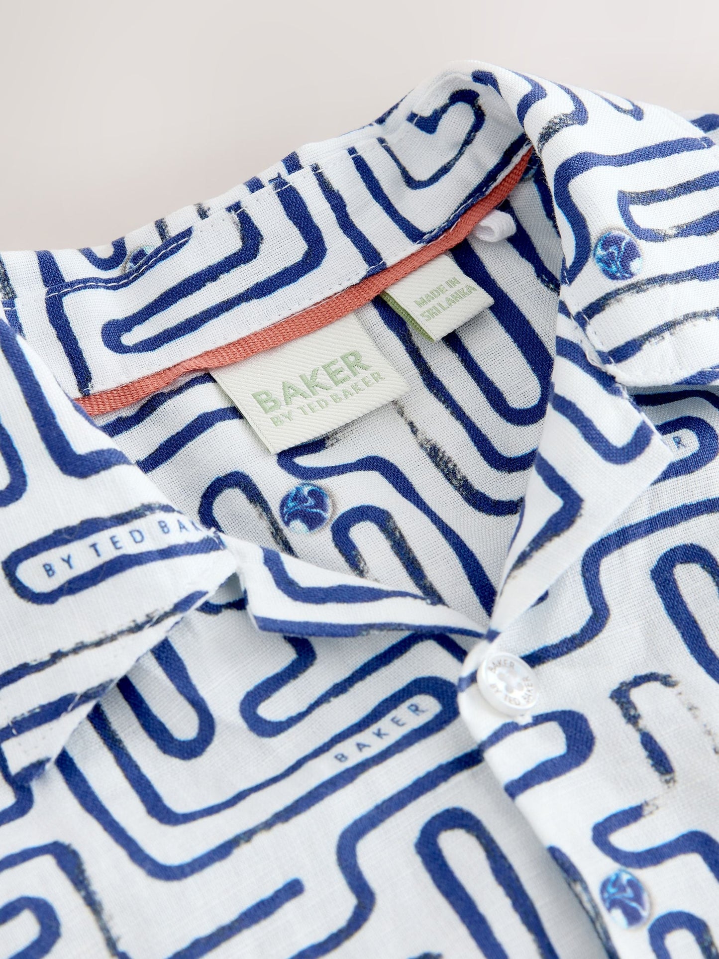 Dsiney Kidz - Baker by Ted Baker Blue Linen Blend Shirt and Shorts Set image 9