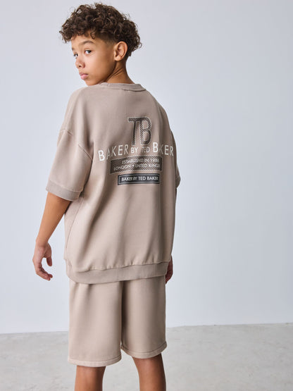 Baker by Ted Baker Short Sleeve Graphic Sweatshirt and Shorts Set image 3