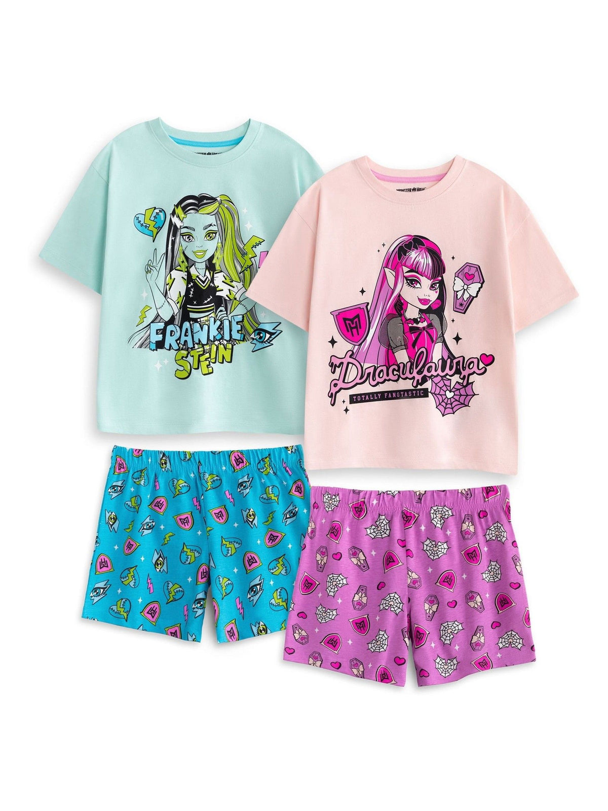 Vanilla Underground Pink Monster High Multi Short Sleeve Short Leg Pyjama Set 2 Pack - image 1