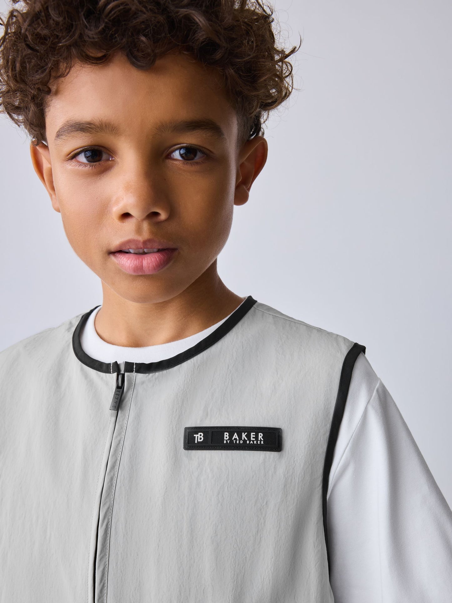 Baker by Ted Baker Grey/Black Gilet, T-Shirt and Cargo Shorts 3 Piece Set image 4