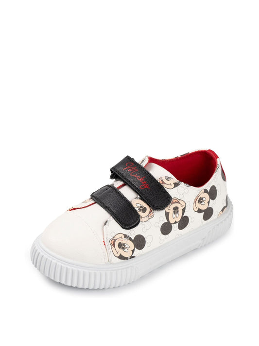 Vanilla Underground White Disney Mickey Mouse All-Over Print Touch Fastening Trainers image 2