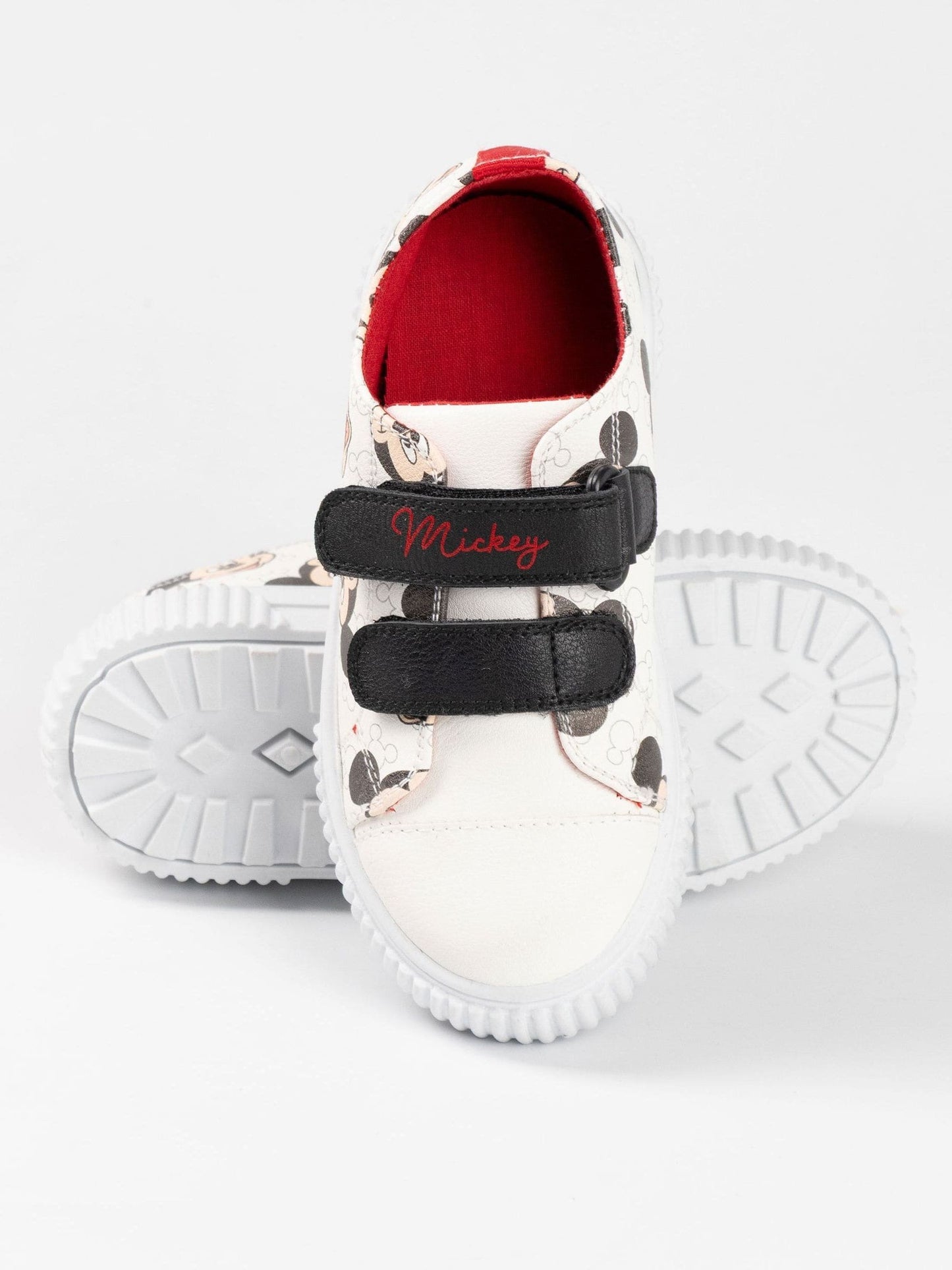 Vanilla Underground White Disney Mickey Mouse All-Over Print Touch Fastening Trainers image 3