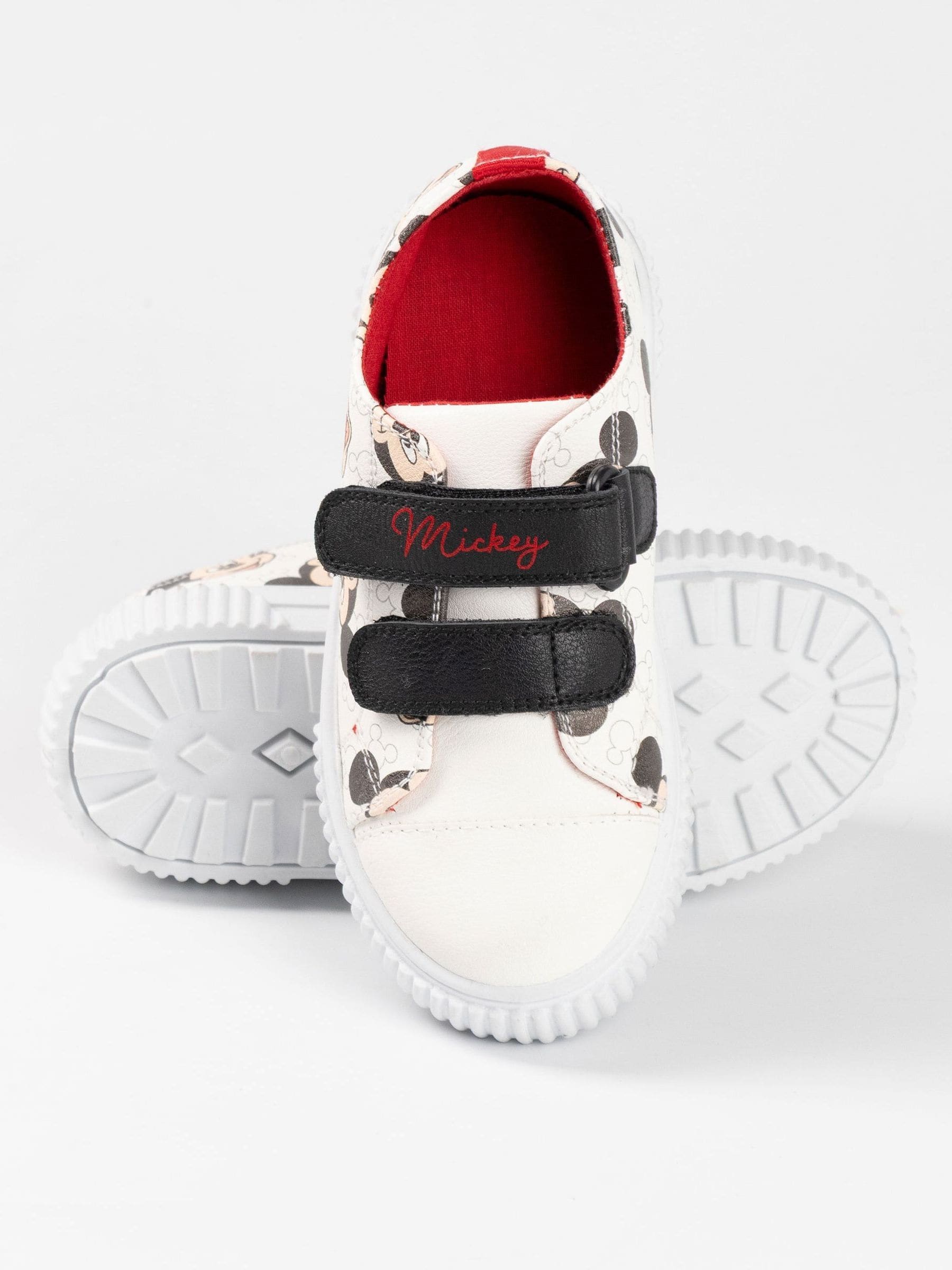 Vanilla Underground White Disney Mickey Mouse All-Over Print Touch Fastening Trainers image 3