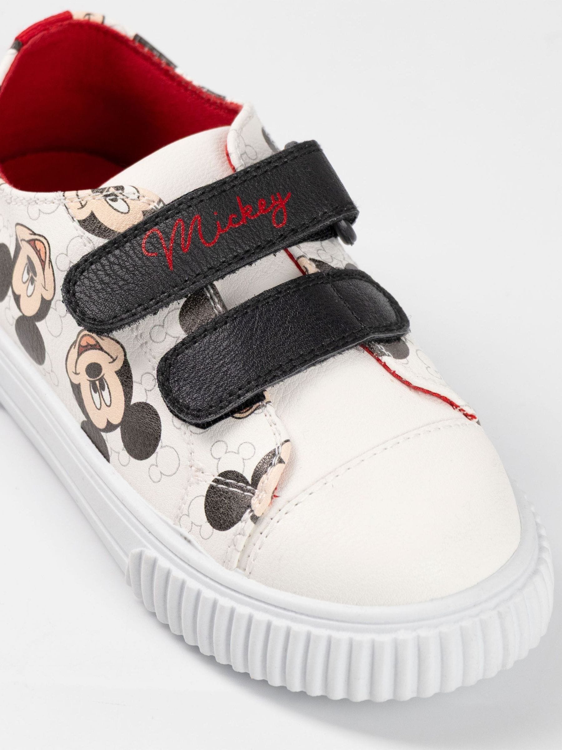 Vanilla Underground White Disney Mickey Mouse All-Over Print Touch Fastening Trainers image 4