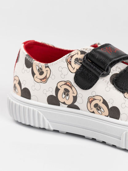 Vanilla Underground White Disney Mickey Mouse All-Over Print Touch Fastening Trainers image 5