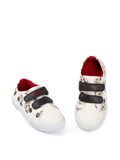 Vanilla Underground White Disney Mickey Mouse All-Over Print Touch Fastening Trainers image 1