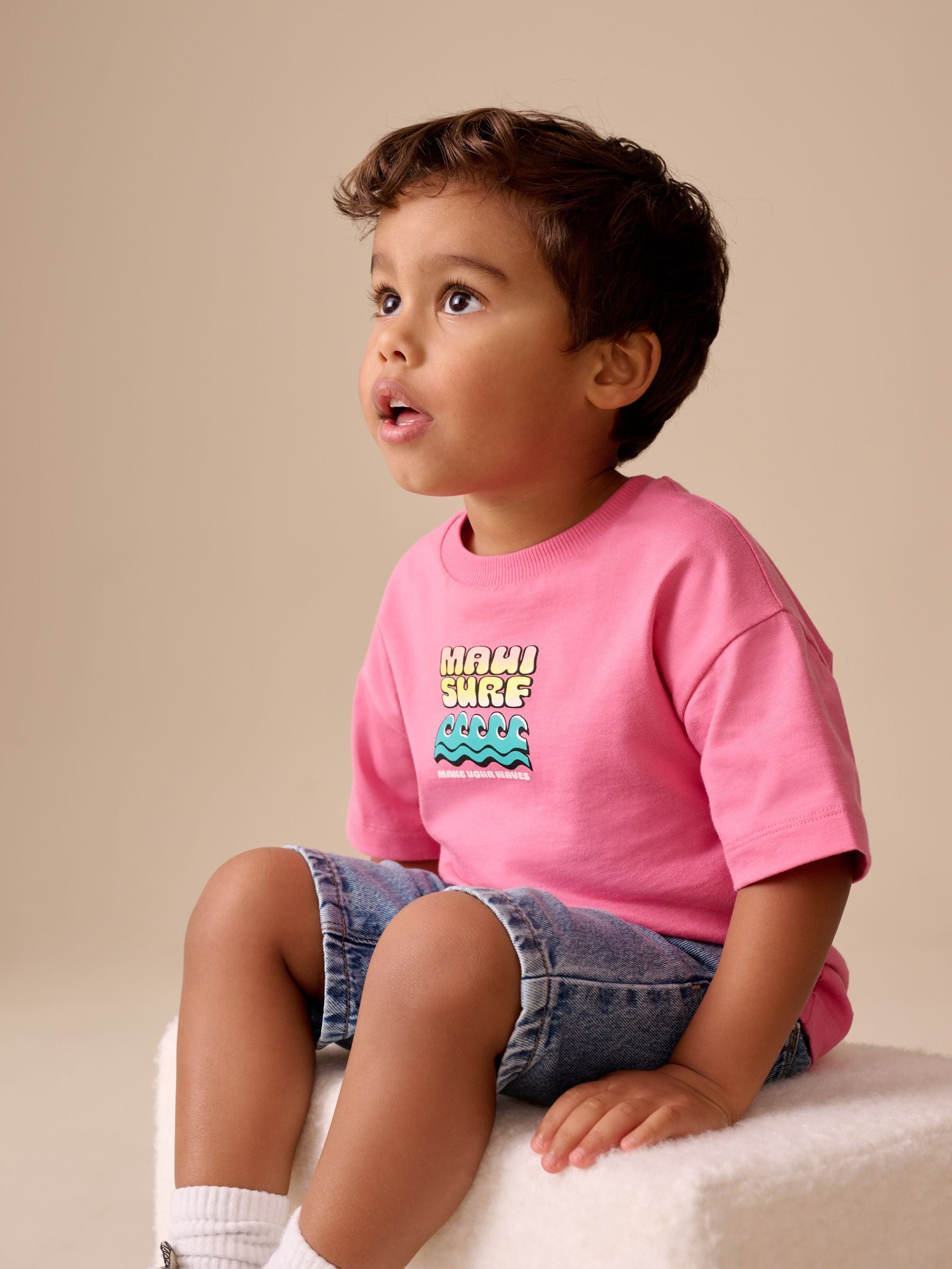 Pink Surfboard Short Sleeve Back Print T-Shirt (3mths-7yrs) image 4