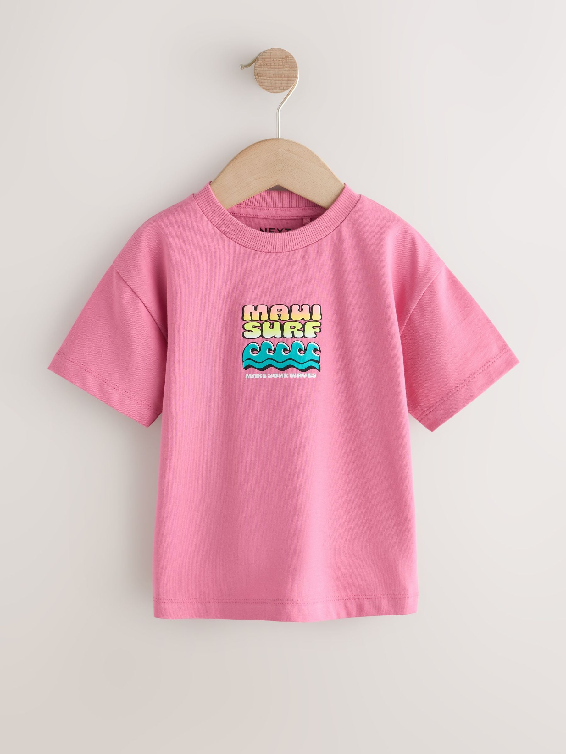 Pink Surfboard Short Sleeve Back Print T-Shirt (3mths-7yrs) image 5