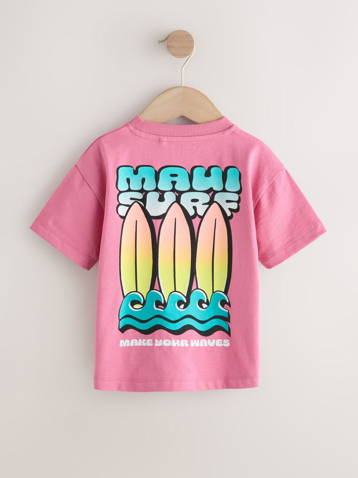 Dsiney Kidz - Pink Surfboard Short Sleeve Back Print T-Shirt (3mths-7yrs) image 6