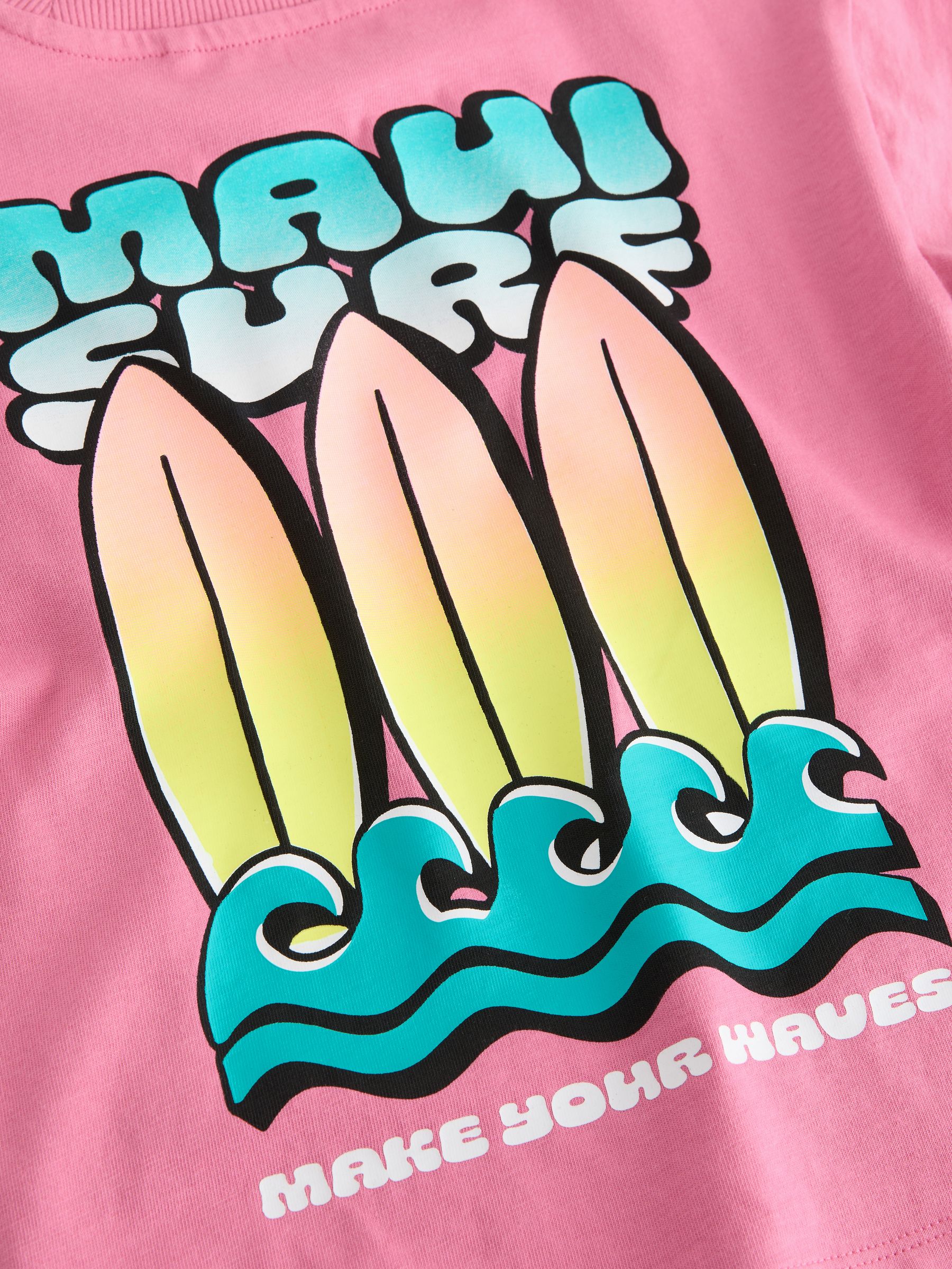 Pink Surfboard Short Sleeve Back Print T-Shirt (3mths-7yrs) image 7