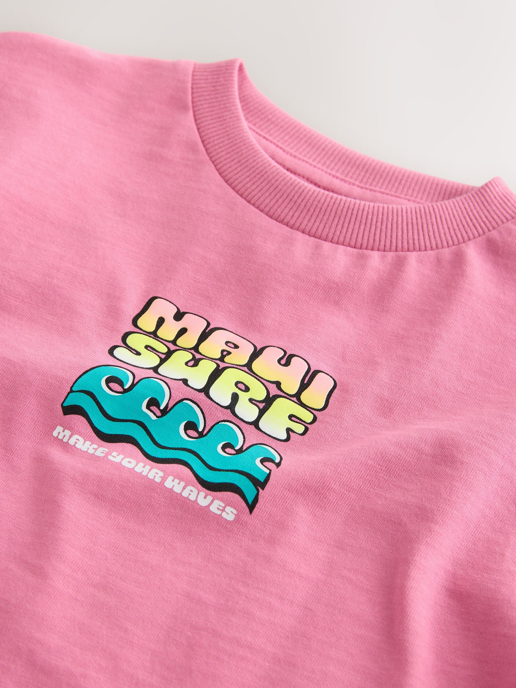 Pink Surfboard Short Sleeve Back Print T-Shirt (3mths-7yrs) image 8