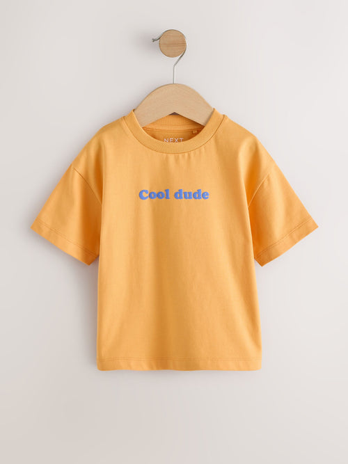 Orange Slogan Short Sleeve Small Graphic T-Shirt (3mths-8yrs) image 1
