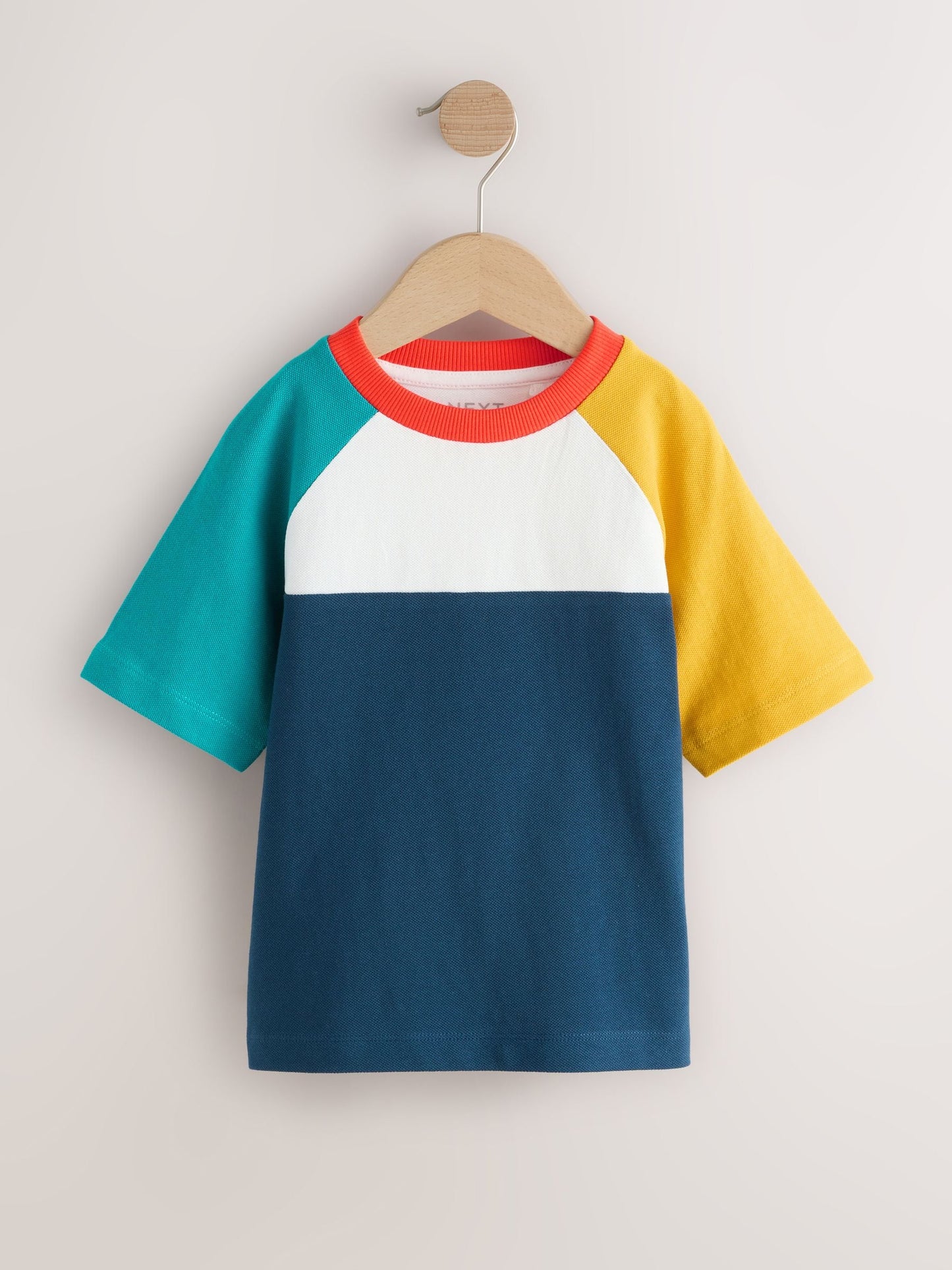 Navy/Blue/Yellow Short Sleeve Colourblock T-Shirt (3mths-7yrs) (3mths-7yrs) image 4