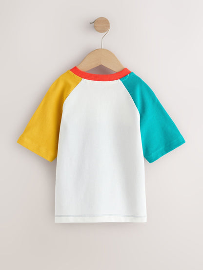 Navy/Blue/Yellow Short Sleeve Colourblock T-Shirt (3mths-7yrs) (3mths-7yrs) image 5