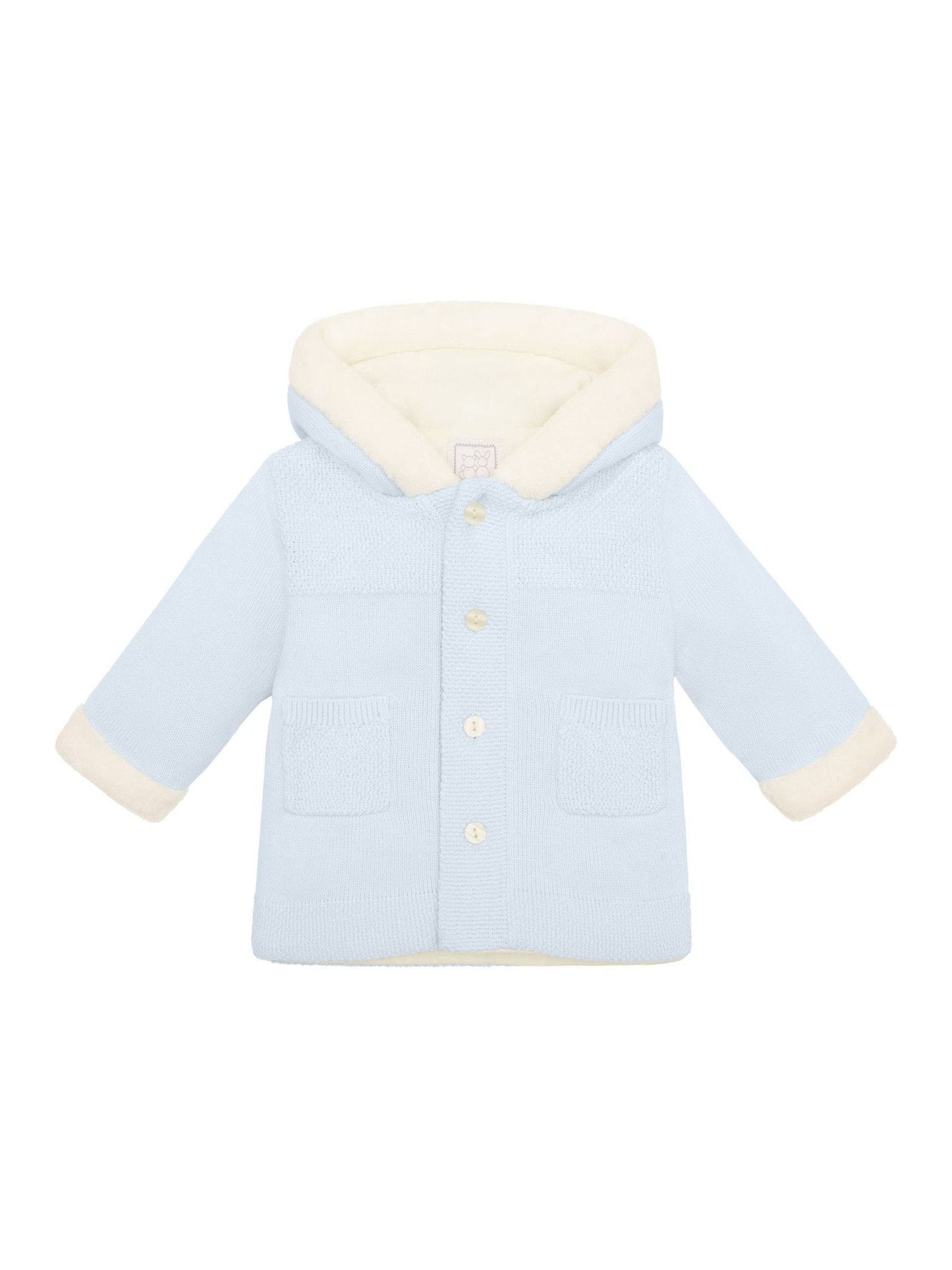 Dsiney Kidz - Emile Et Rose Blue Knitted Hooded Jacket With Fur Trim image 2