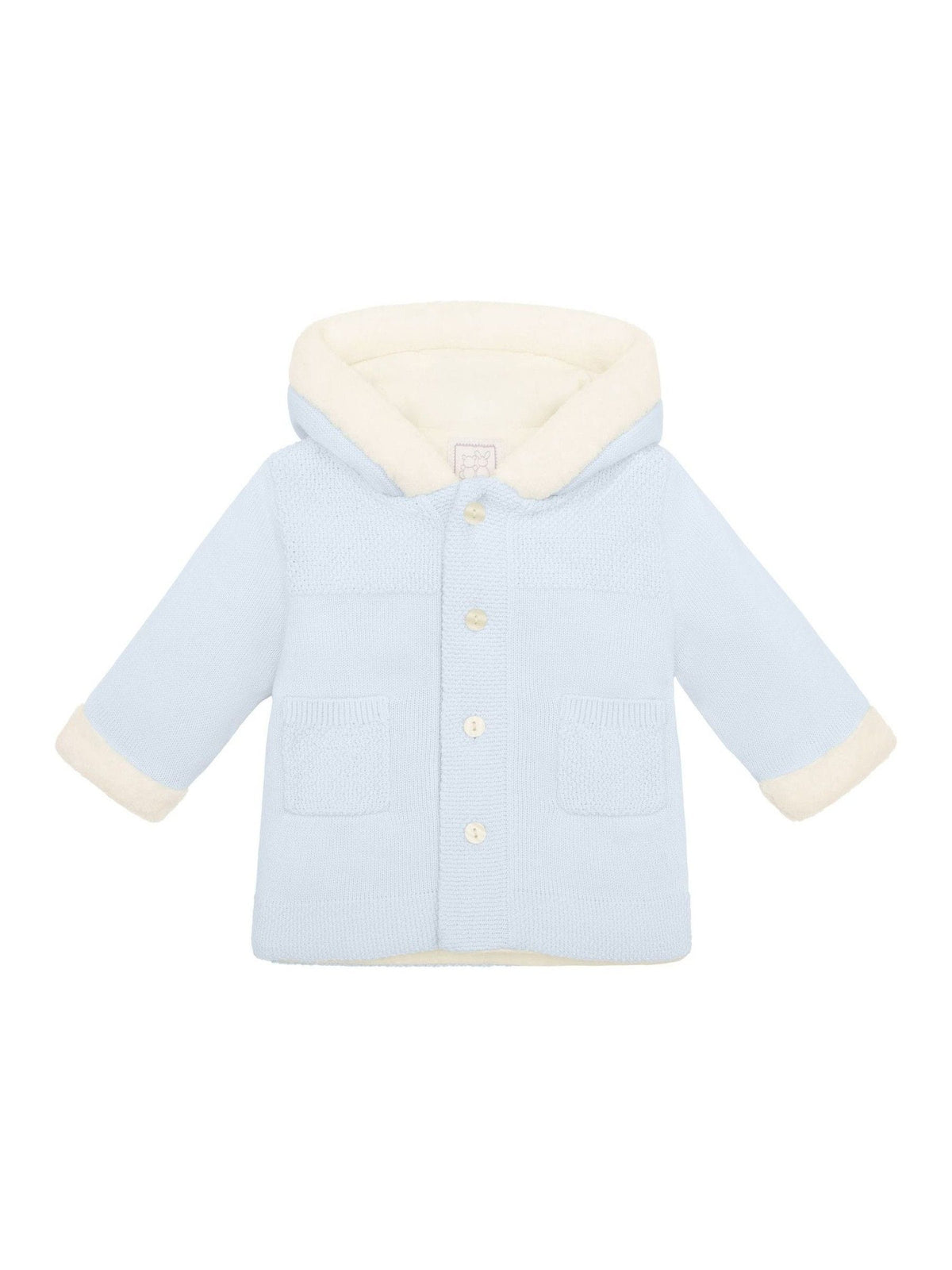 Dsiney Kidz - Emile Et Rose Blue Knitted Hooded Jacket With Fur Trim image 2