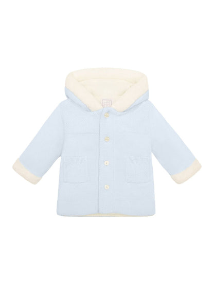 Dsiney Kidz - Emile Et Rose Blue Knitted Hooded Jacket With Fur Trim image 2