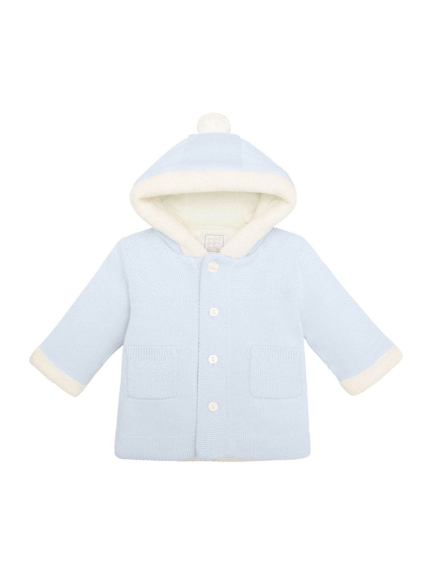 Dsiney Kidz - Emile Et Rose Blue Knitted Hooded Jacket With Fur Trim image 3