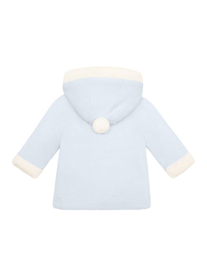 Dsiney Kidz - Emile Et Rose Blue Knitted Hooded Jacket With Fur Trim image 4