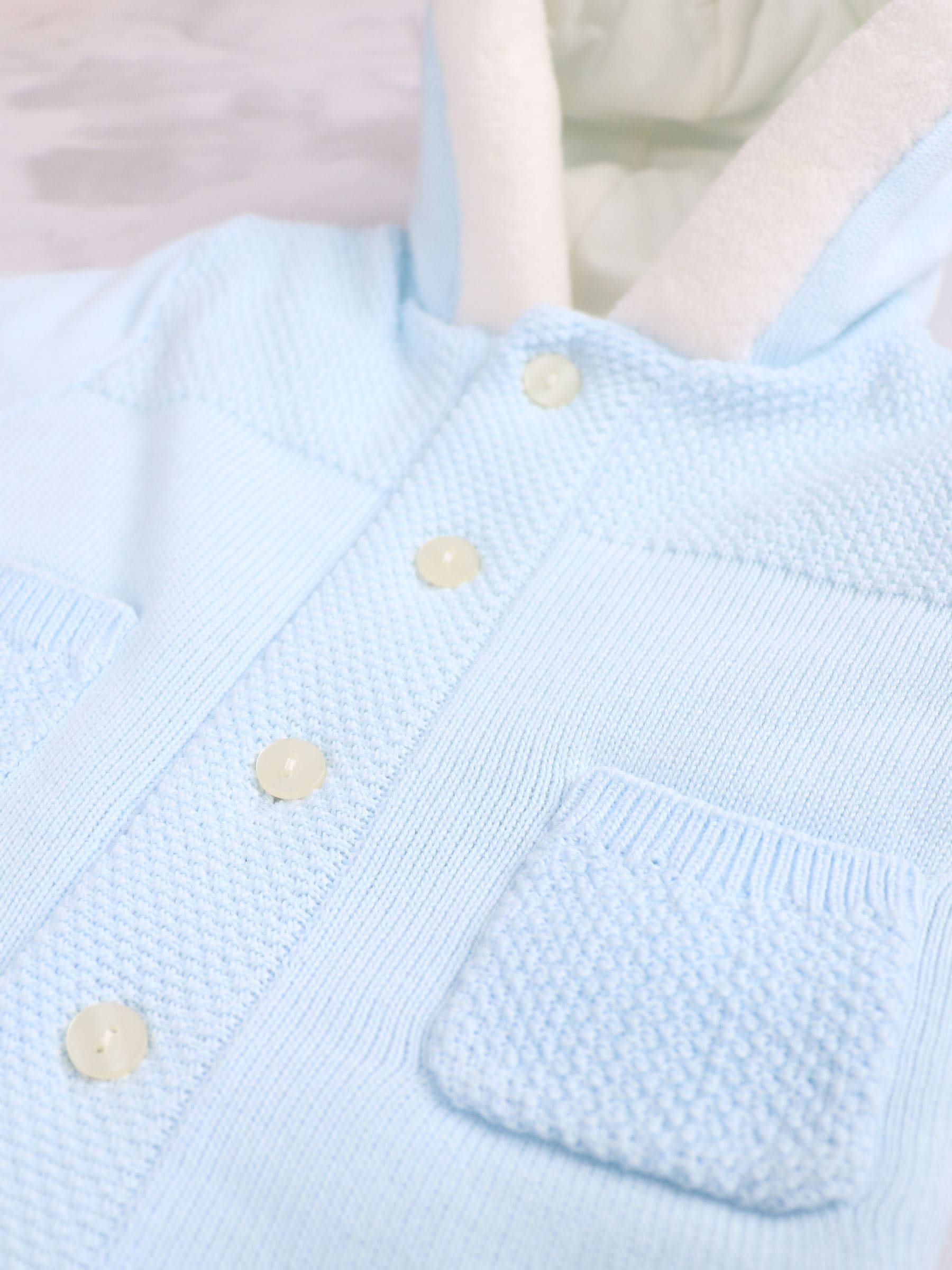 Dsiney Kidz - Emile Et Rose Blue Knitted Hooded Jacket With Fur Trim image 5