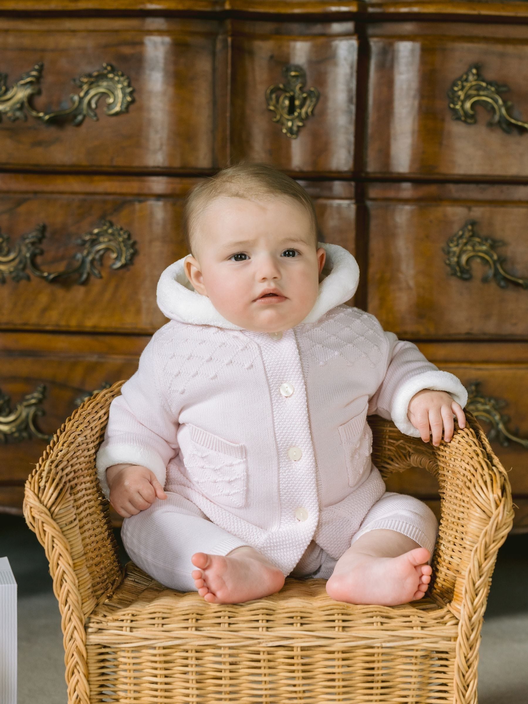 Dsiney Kidz - Emile Et Rose Kitty Pink Knitted Hooded Jacket With Fur Trim image 1