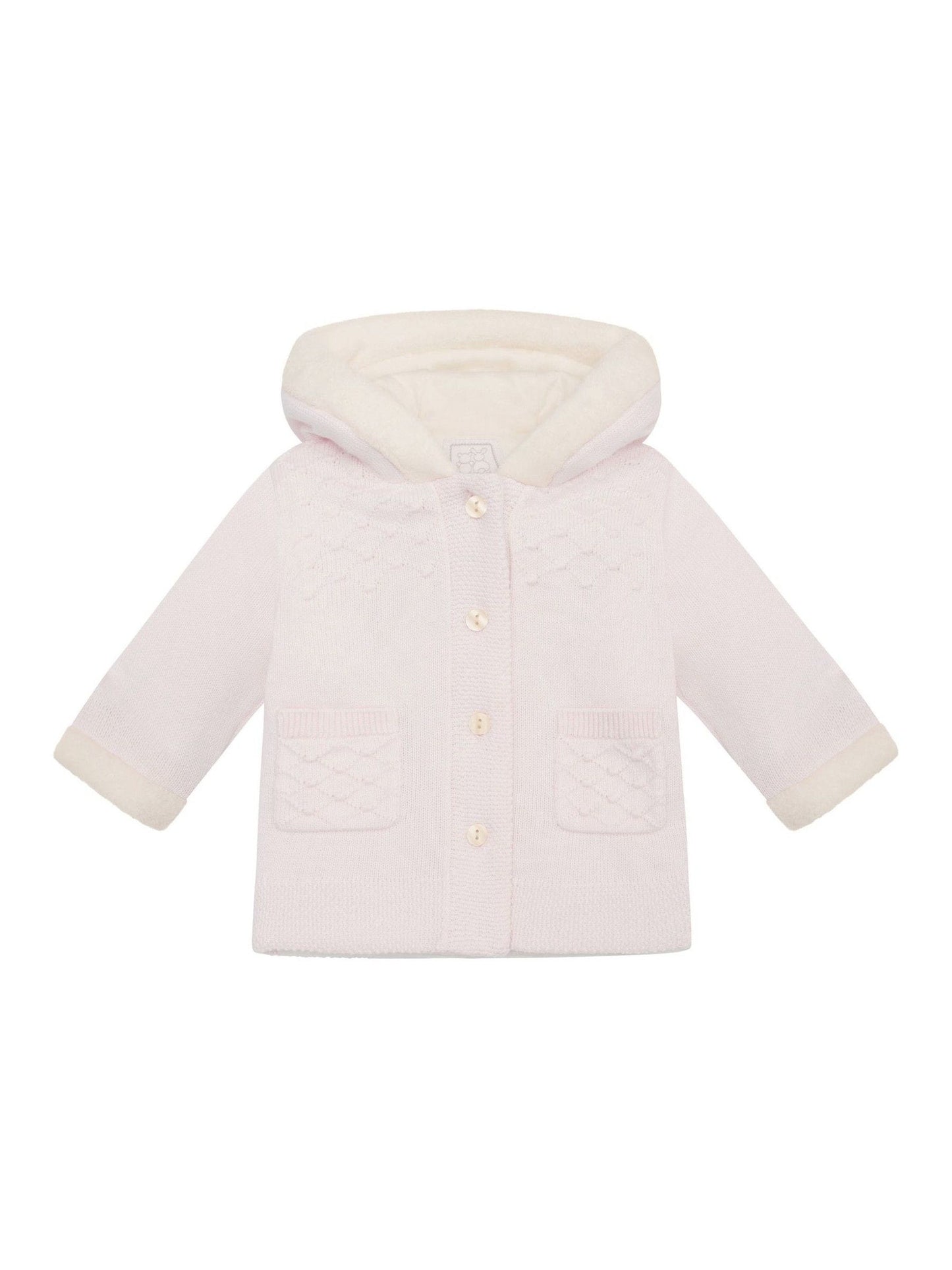 Dsiney Kidz - Emile Et Rose Kitty Pink Knitted Hooded Jacket With Fur Trim image 2