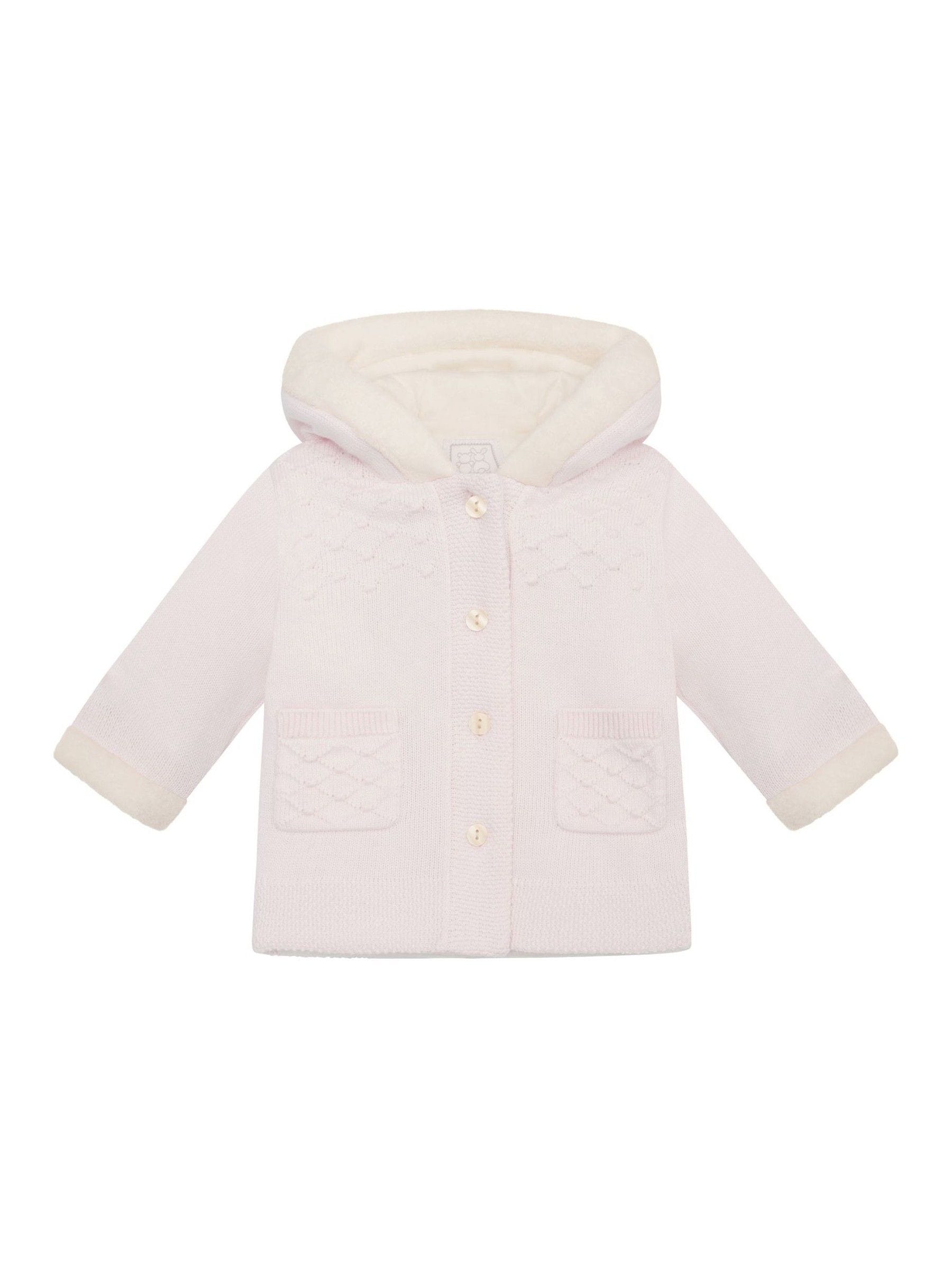 Dsiney Kidz - Emile Et Rose Kitty Pink Knitted Hooded Jacket With Fur Trim image 2
