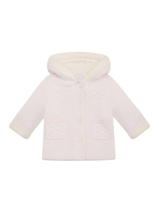 Dsiney Kidz - Emile Et Rose Kitty Pink Knitted Hooded Jacket With Fur Trim image 2