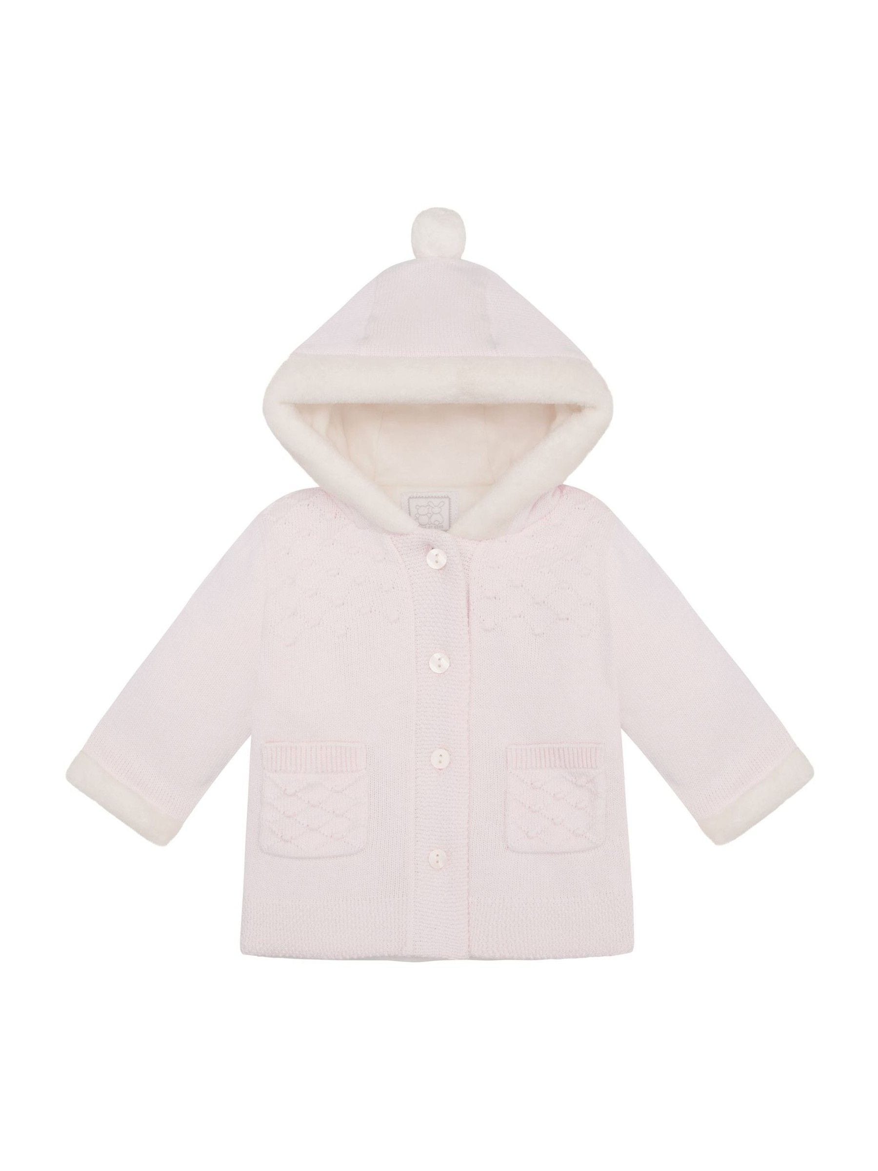 Dsiney Kidz - Emile Et Rose Kitty Pink Knitted Hooded Jacket With Fur Trim image 3