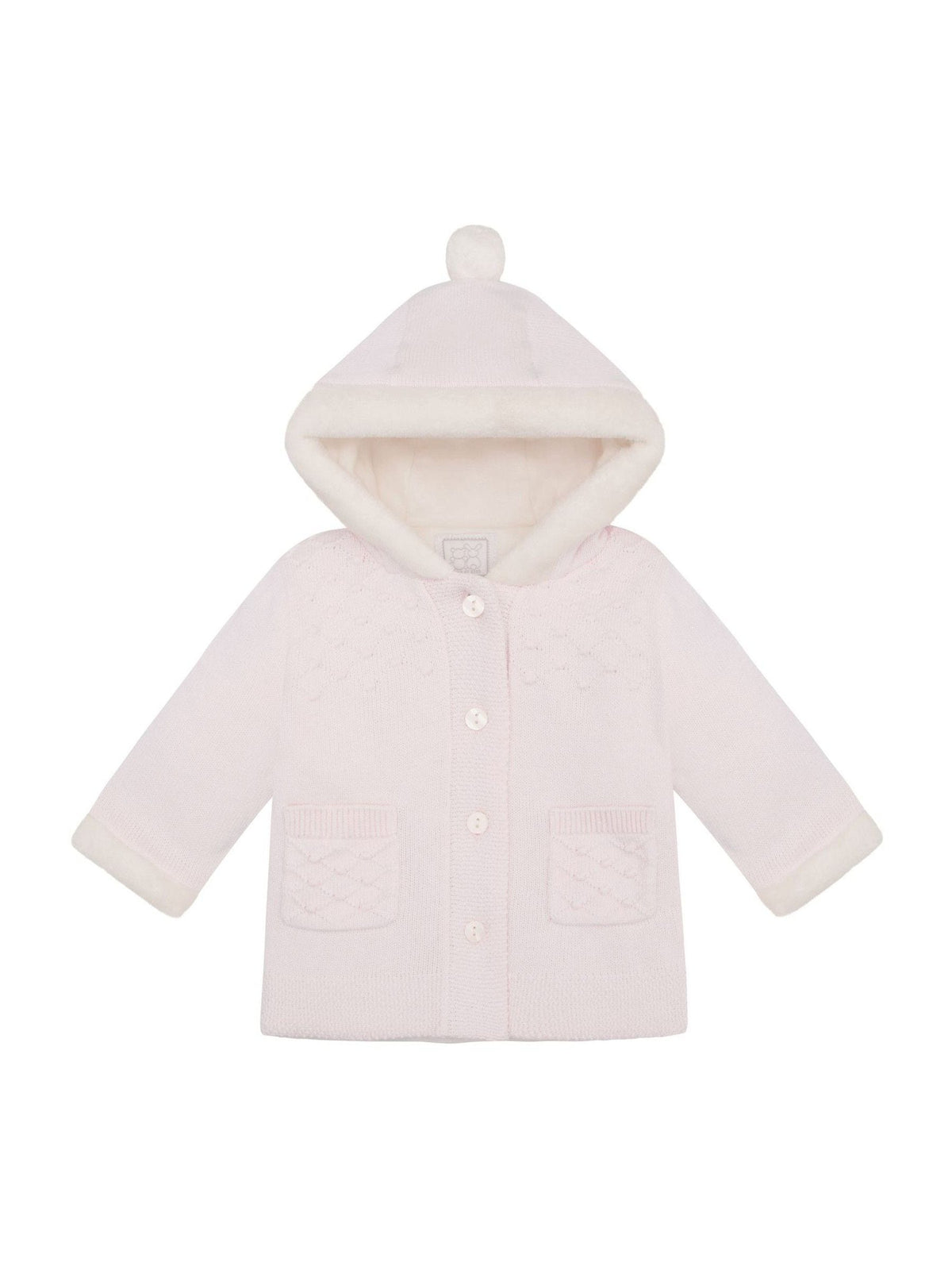 Dsiney Kidz - Emile Et Rose Kitty Pink Knitted Hooded Jacket With Fur Trim image 3