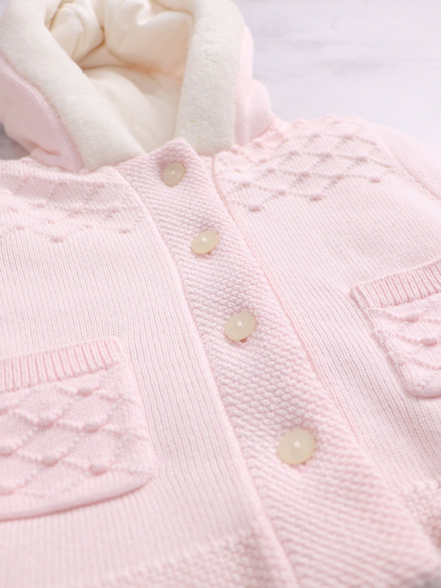 Dsiney Kidz - Emile Et Rose Kitty Pink Knitted Hooded Jacket With Fur Trim image 5
