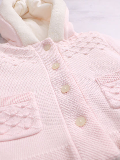 Dsiney Kidz - Emile Et Rose Kitty Pink Knitted Hooded Jacket With Fur Trim image 5