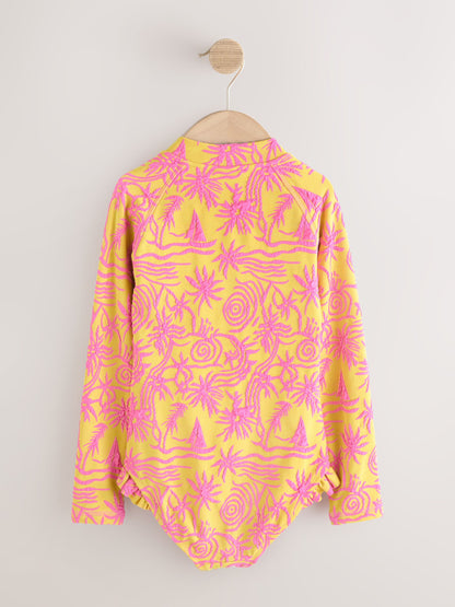 Dsiney Kidz - Pink/Yellow Textured Long Sleeve Sunsafe Swimsuit (3-16yrs) image 6